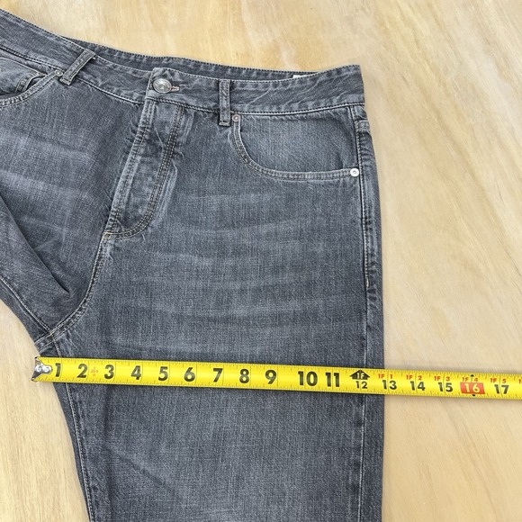 Brunello Cucinelli Jeans Mens 34x31 Leisure Fit Tapered Leg Selvedge Denim Gray - Picture 8 of 15